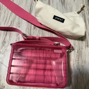 Away pink clear stadium crossbody